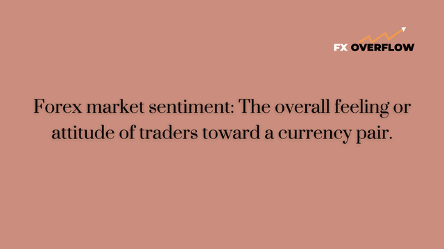 Forex market sentiment: The overall feeling or attitude of traders toward a currency pair.