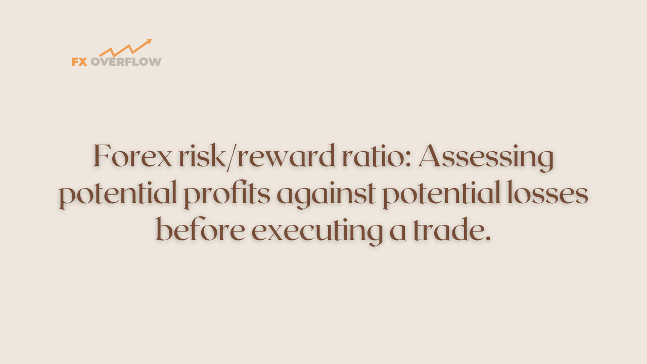 Forex risk/reward ratio: Assessing potential profits against potential losses before executing a trade.