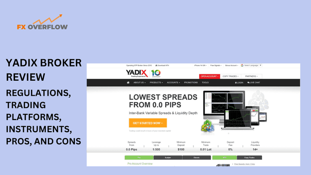 Yadix Broker Review: Regulations, Trading Platforms, Instruments, Pros, and Cons